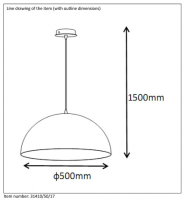 Подвесной светильник Lucide Riva 31410/50/17