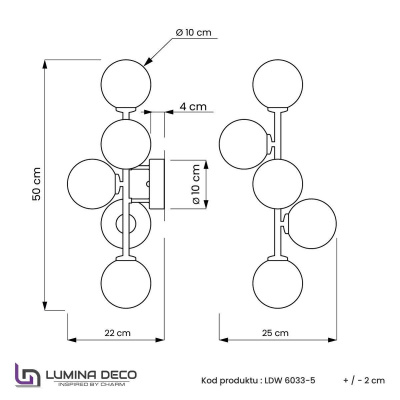 Настенный светильник Lumina Deco Marsiada LDW 6033-5 CHR