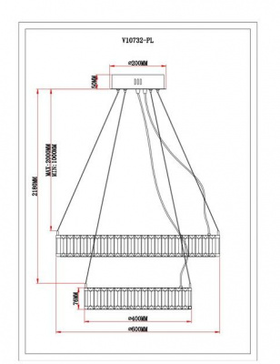 Подвесной светодионый светильник Moderli Asti V10732-PL