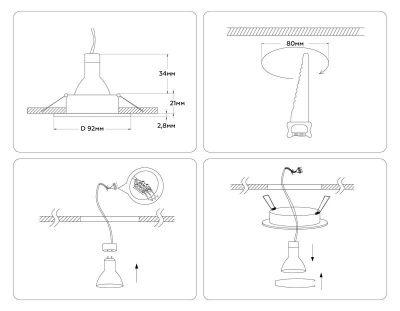 Встраиваемый светильник Ambrella light Techno Spot Standard Tech A8922