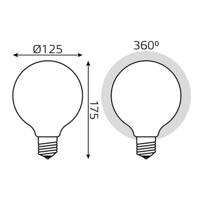 Лампа светодиодная филаментная диммируемая Gauss E27 10W 4100К матовая 187202210-D