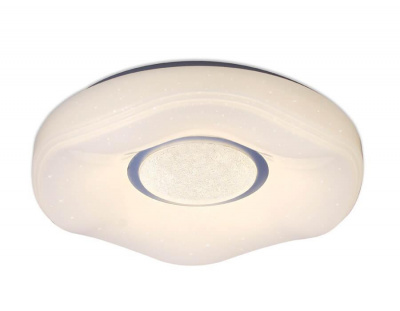 Потолочный светодиодный светильник Ambrella light Orbital Crystal Sand FS1236 WH 48W D390