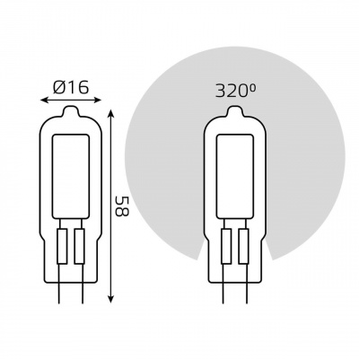 Лампа светодиодная Gauss G4 4.5W 3000K прозрачная 107807104