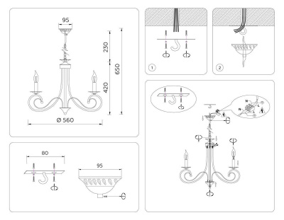 Подвесная люстра Ambrella light Traditional Modern TR9606