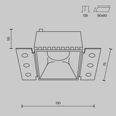 Встраиваемый светильник Maytonil Share DL051-01-GU10-SQ-WS