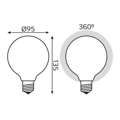 Лампа светодиодная филаментная диммируемая Gauss E27 10W 4100К матовая 189202210-D