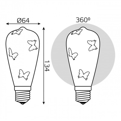 Лампа светодиодная Gauss E27 4W RGB разноцветная 147802404