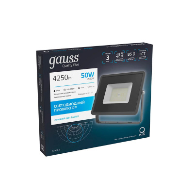 Прожектор светодиодный Gauss Qplus 50W 6500К 690511350