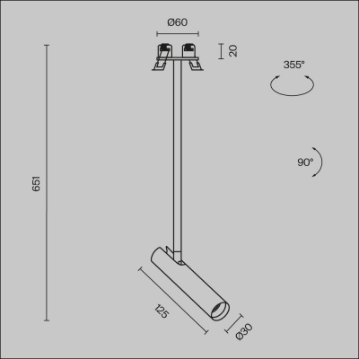 Подвесной светодиодный светильник Maytoni Technical Focus T P141RS-L125-6W4K-B