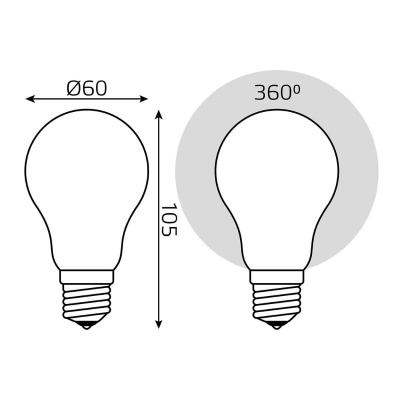 Лампа светодиодная диммируемая Gauss филаментная E27 10W 2700К матовая 102202110-D