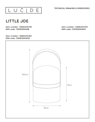 Уличный светодиодный светильник Lucide Little Joe 06802/01/30