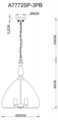 Подвесная люстра Arte Lamp Bell A7772SP-3PB
