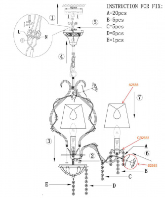 Подвесная люстра Odeon Light Padma 2685/6