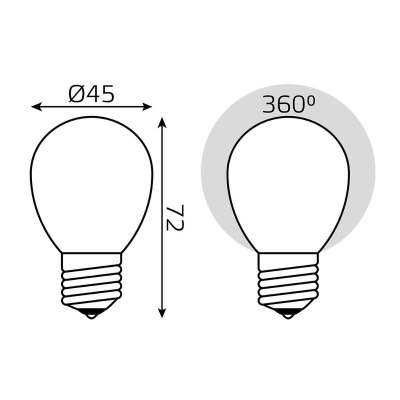 Лампа светодиодная филаментная Gauss E27 5W 4100К матовая 105202205