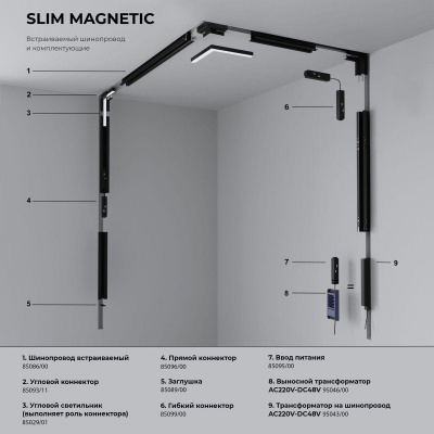 Коннектор прямой Elektrostandard Slim Magnetic 85096/00 a057211