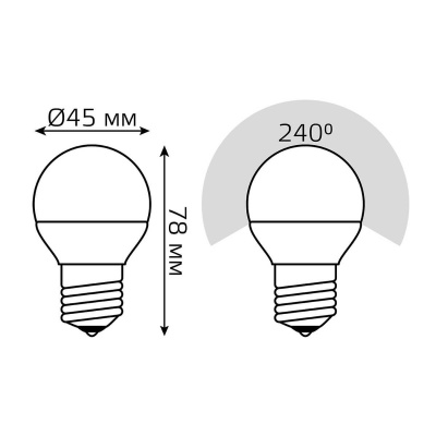 Лампа светодиодная диммируемая Gauss E27 7W 4100K матовая 105102207-S