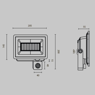 Прожектор светодиодный Maytoni Flood 50W 6500K FL001-L50B6KSR