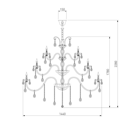 Подвесная люстра Bogates 256/42 Strotskis