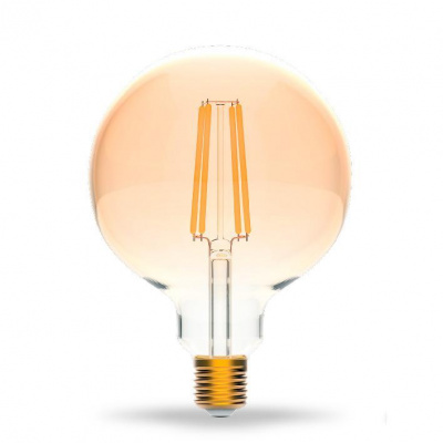 Лампа светодиодная филаментная Gauss E27 5,5W 2200K золотая 1111246