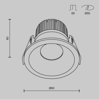 Встраиваемый светодиодный светильник Maytoni Technical Zoom Dim Triac DL034-01-06W3K-D-W