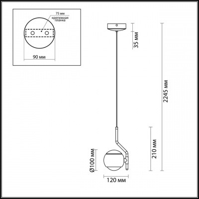 Подвесной светодиодный светильник Odeon Light L-vision Elon 3914/9L