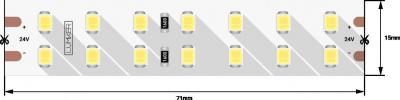 Светодиодная влагозащищенная лента DesignLed 18W/m 196LED/m 2835SMD теплый белый 5M 000529