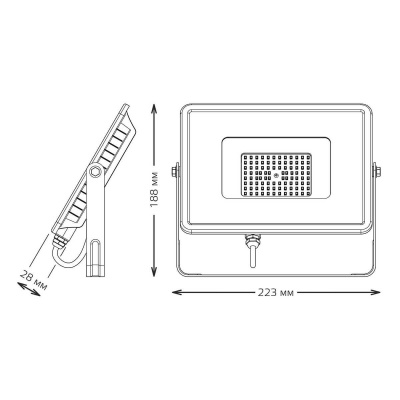 Прожектор светодиодный Gauss Qplus 50W 3000К 613511150