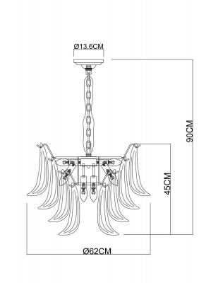 Подвесная люстра Arte Lamp Maya A4072LM-9GO