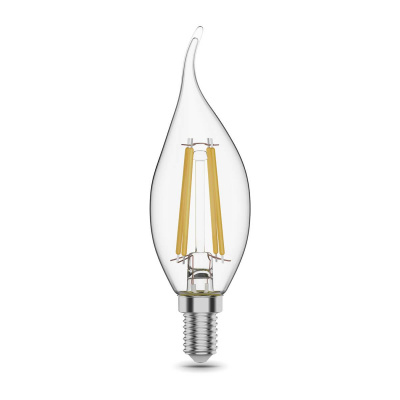 Лампа светодиодная филаментная Gauss E14 11W 4100К прозрачная 104801211