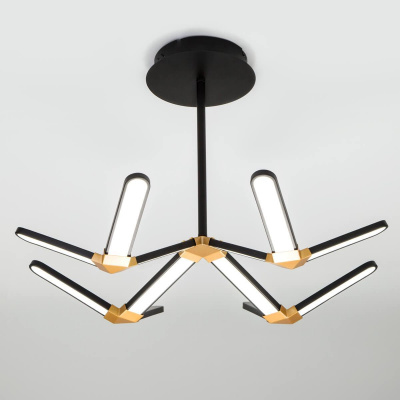 Потолочный светодиодный светильник Eurosvet 90147/4 черный/золото