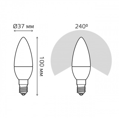 Лампа светодиодная Gauss E14 6.5W 3000К матовая 103101107