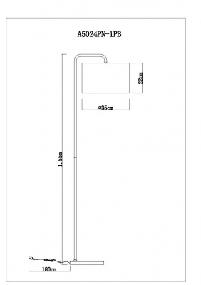 Торшер Arte Lamp Rupert A5024PN-1PB