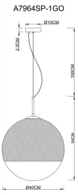 Подвесной светильник Arte Lamp Jupiter Gold A7964SP-1GO