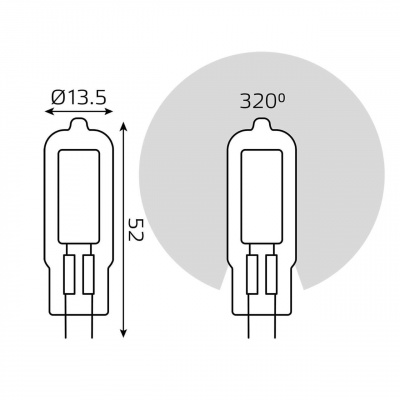 Лампа светодиодная Gauss G4 3.5W 3000K прозрачная 107807103