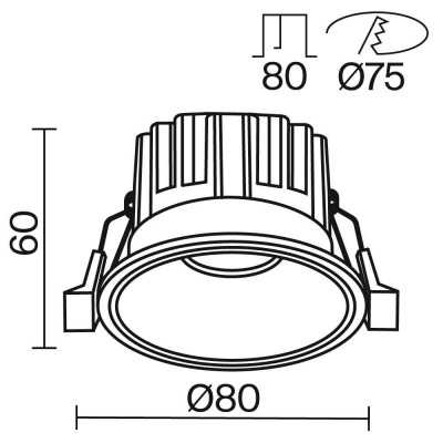 Встраиваемый светодиодный светильник Maytoni Round DL058-12W3K-B
