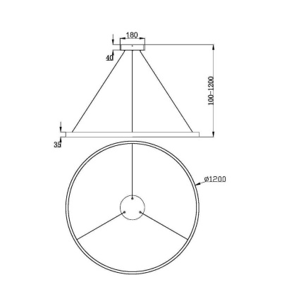 Подвесной светодиодный светильник Maytoni Rim MOD058PL-L65BK