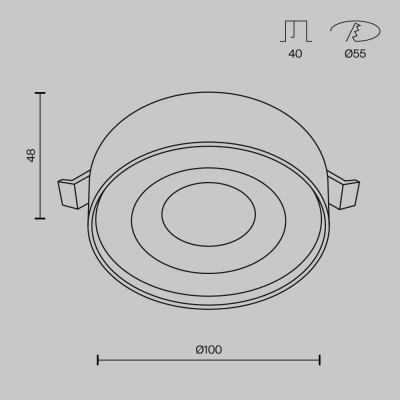 Встраиваемый светодиодный светильник Maytoni Technical Planet DL035-2-L6W4K