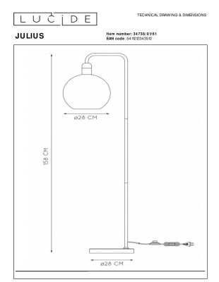 Торшер Lucide Julius 34738/01/61