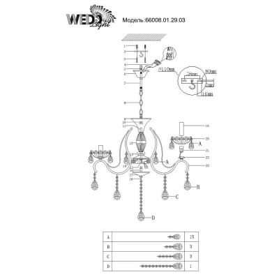 Подвесная люстра Seven Fires Bendix 66008.01.29.03