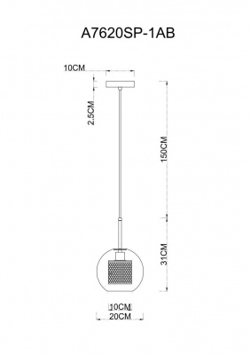 Подвесной светильник Arte Lamp Manchester A7620SP-1AB