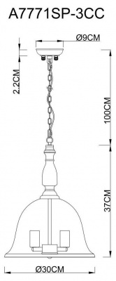 Подвесная люстра Arte Lamp Bell A7771SP-3CC