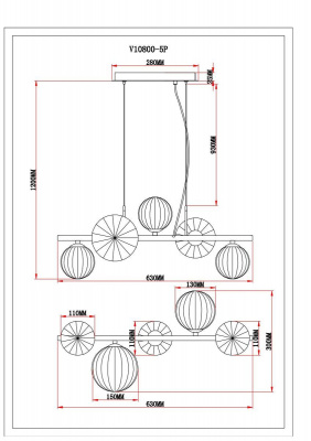Подвесная люстра Moderli Molly V10800-5P