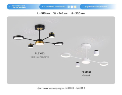 Потолочная светодиодная люстра Ambrella light Comfort LineTech FL51631