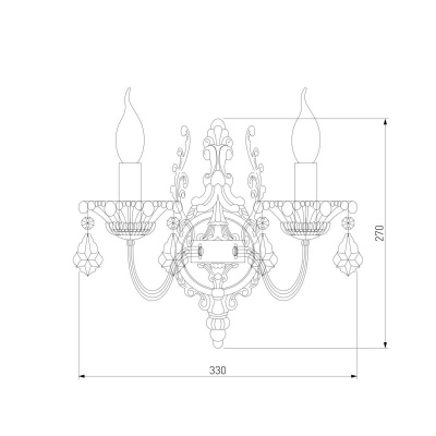Бра Eurosvet 3281/2 белый с золотом/тонированный хрусталь Strotskis