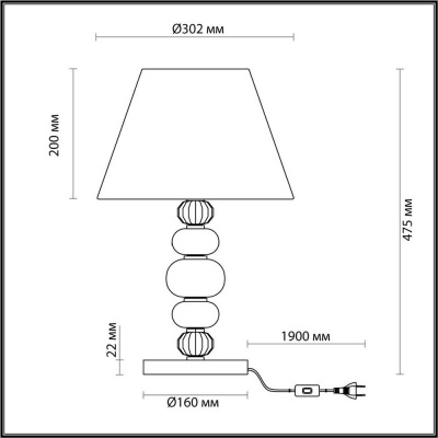 Настольная лампа Odeon Light Exclusive Sochi 4896/1T