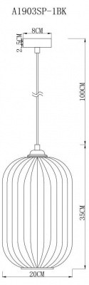 Подвесной светильник Arte Lamp Arwen A1903SP-1BK