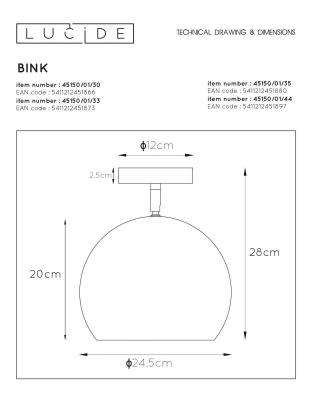 Спот Lucide Bink 45150/01/33
