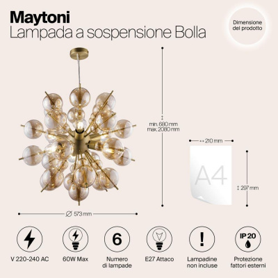 Подвесная люстра Maytoni Bolla MOD133PL-06BS