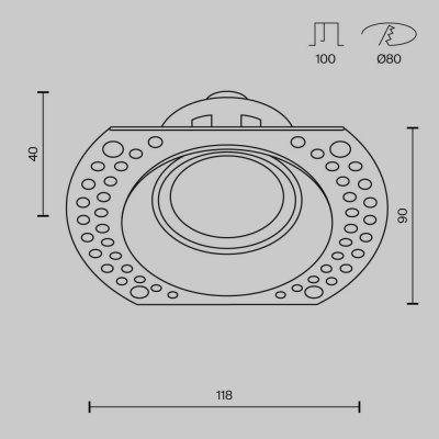 Встраиваемый светильник Maytoni Technical Dot DL042-01-RD-B