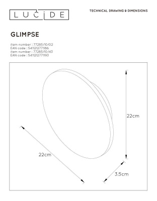 Настенный светодиодный светильник Lucide Glimpse 77285/10/02